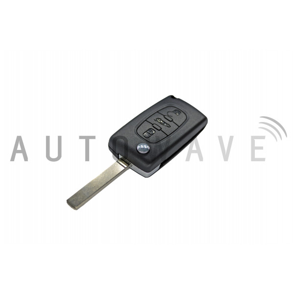 Autowave AUTKC060 PEUGEOT/CITROEN 3 BUTTON FLIP REMOTE VA2 BLADE