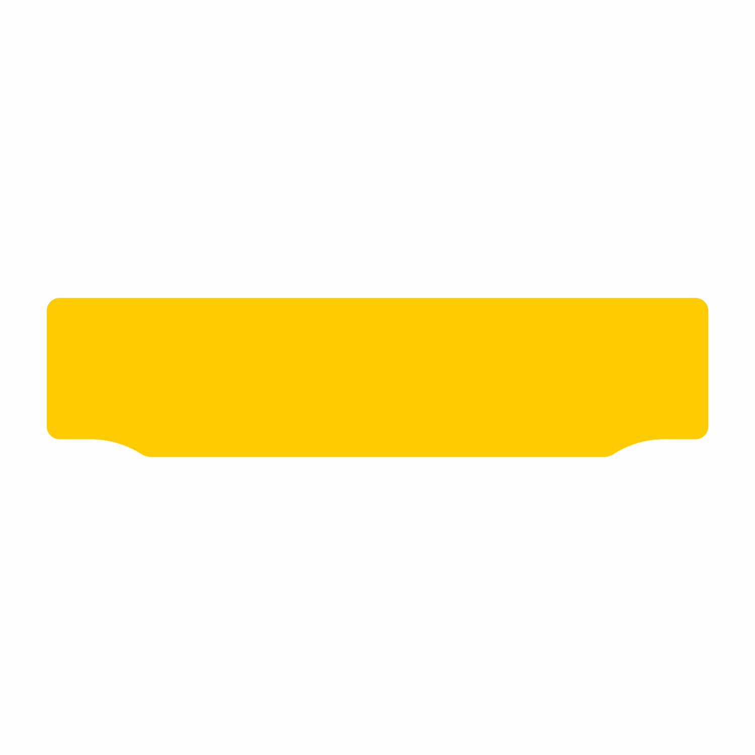 Jepson 11233600 CAR LIPPED OBLONG NIKKALITE YELLOW REFLECTIVE: 520 X 125MM