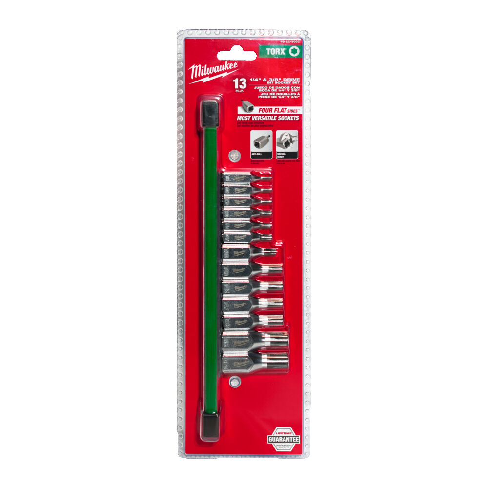 Milwaukee 4932480565 1/4IN. AND 3/8IN. DRIVE TORX BIT SOCKET SET - 13 PC