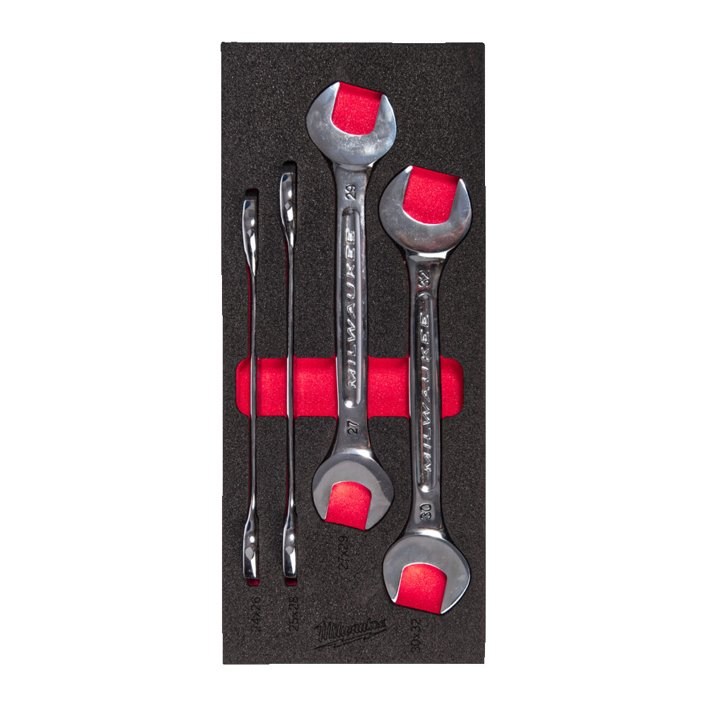 Milwaukee 4932493630 4PC DOUBLE OPEN END SPANNER FOAM INSERT SET