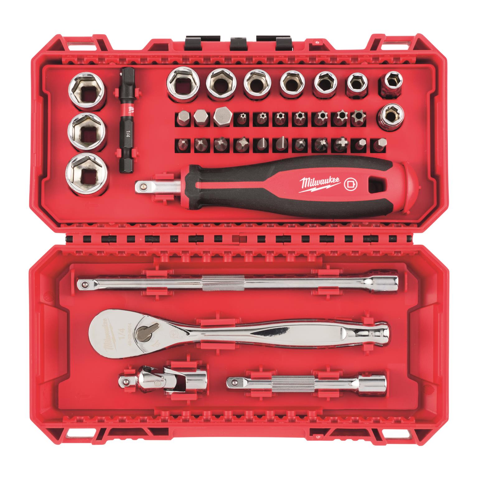 Milwaukee 4932498381 1/4IN. RATCHET DRIVER SOCKET SET 38PC
