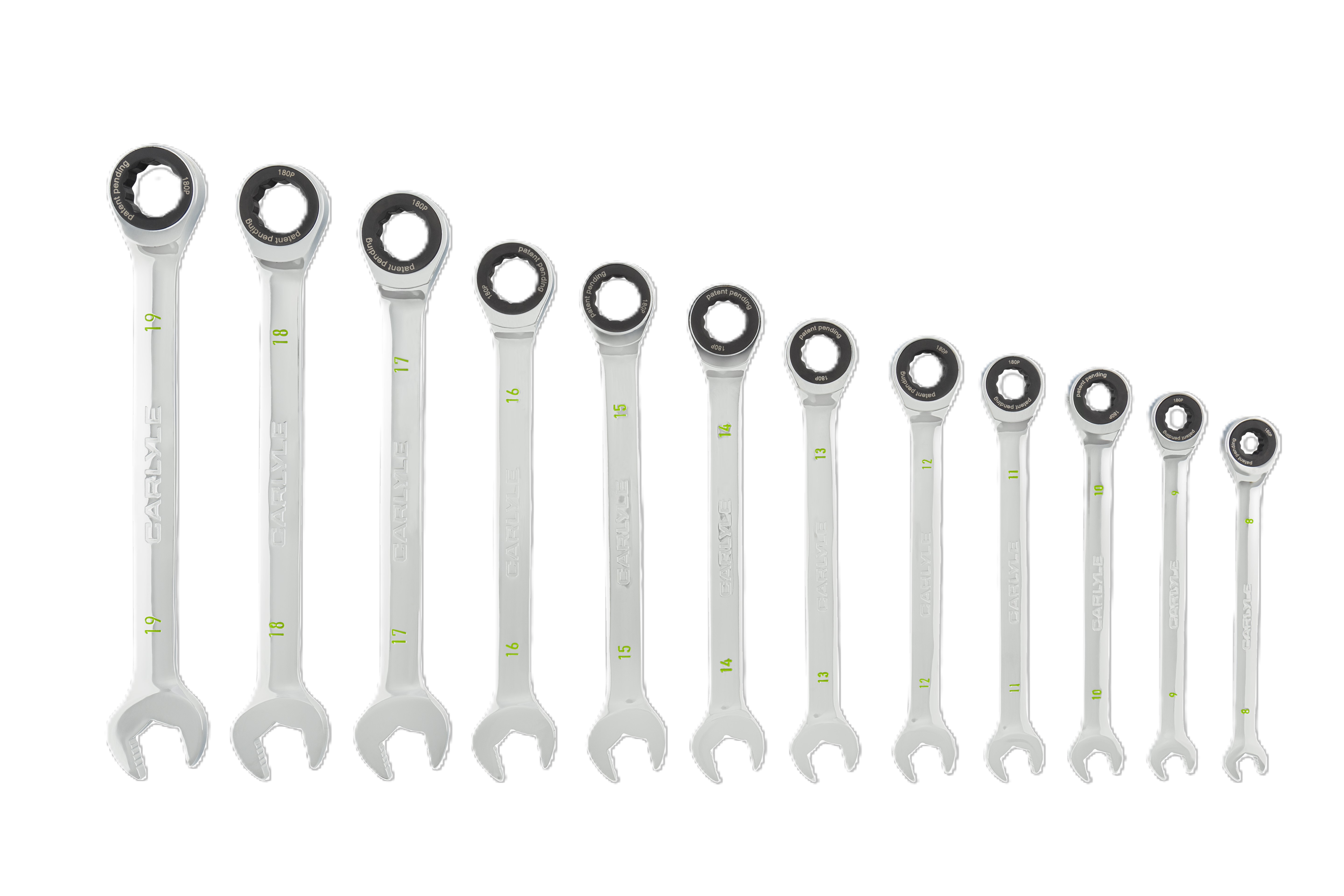 Carlyle CRW1212M 12 PC METRIC 12 PT 180P RATCHETING COMBINATION WRENCH SET
