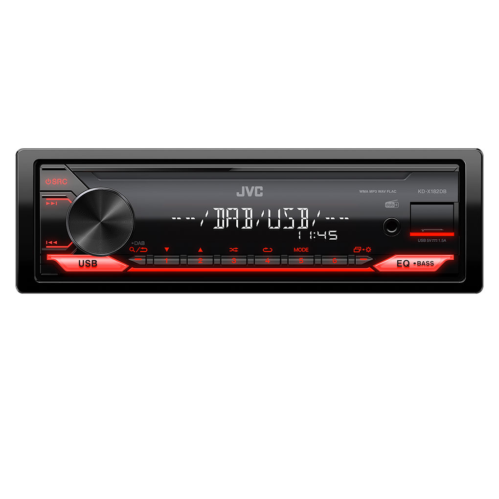 JVC KD-X182DB SHALLOW MOUNT, MECHLESS DAB+ MEDIA PLAYER