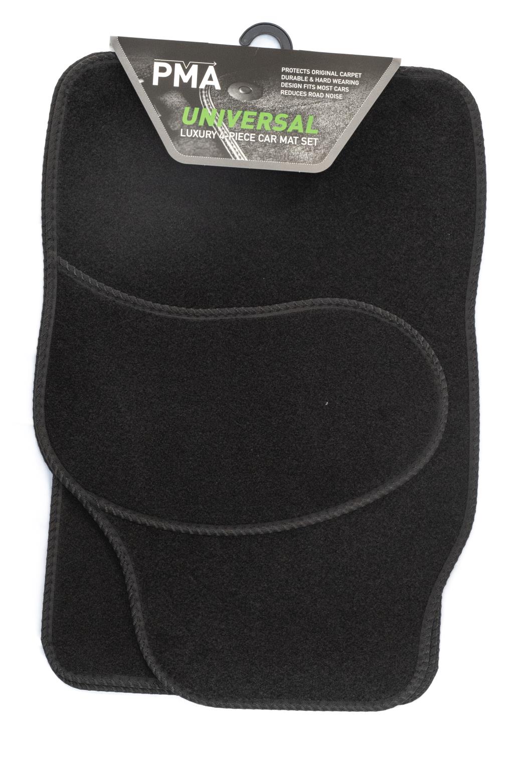PMA PCM4501 UNIVERSAL LUXURY CAR MAT SET - 4 PIECE BLACK