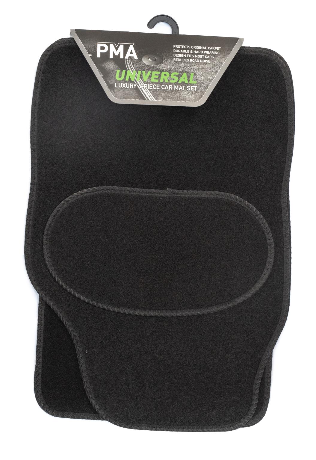 PMA PCM4502 UNIVERSAL LUXURY CAR MAT SET - 4 PIECE WITH BLACK BINDING