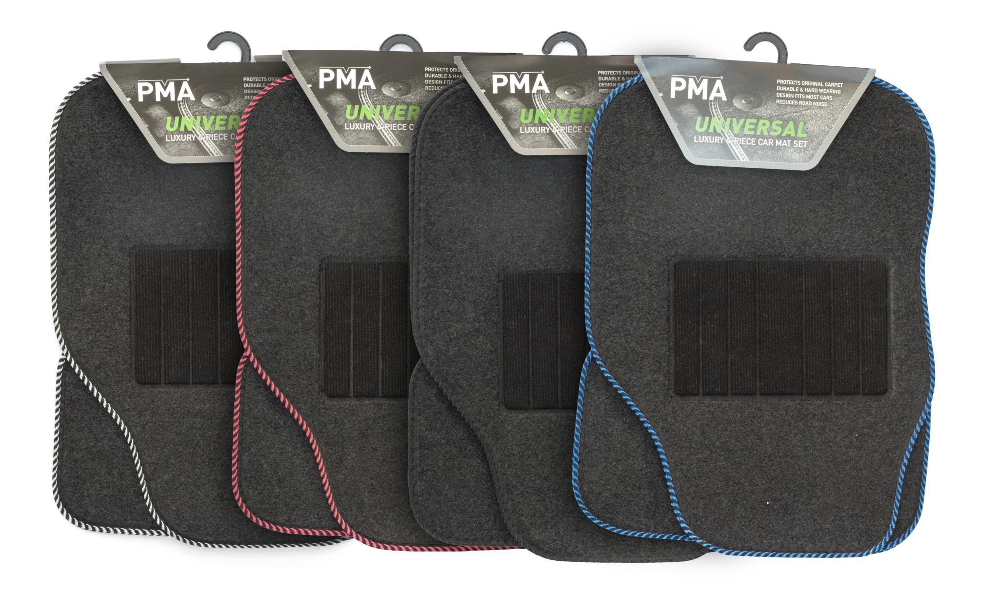 PMA PCM4506 UNIVERSAL LUXURY CAR MATS SET - 10 PACK MIXED COLOURS