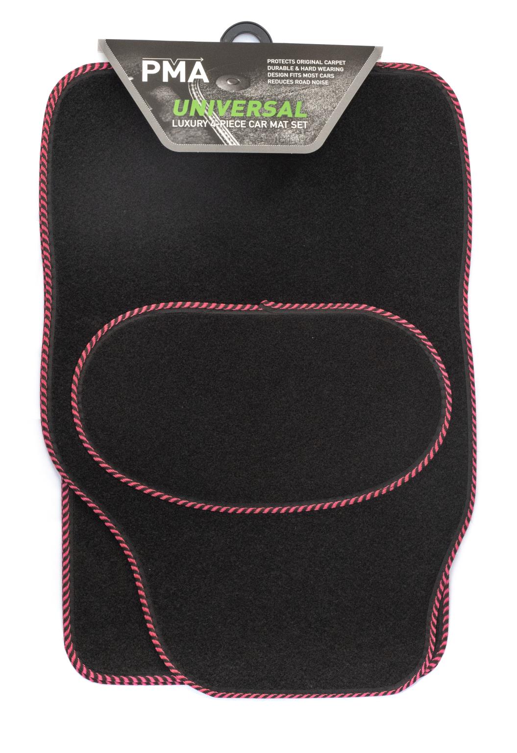 PMA PCM4510 UNIVERSAL VENICE CAR MAT SET - 4 PIECE WITH RED S BINDING