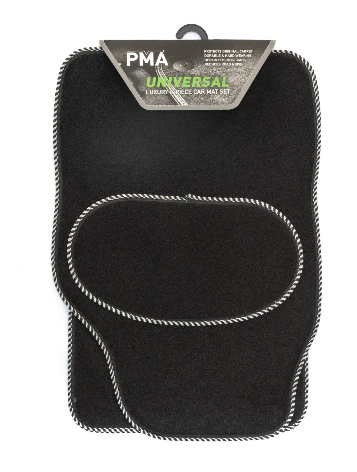 PMA PCM4511 UNIVERSAL VENICE CAR MAT SET - 4 PIECE WITH SILVER S BINDING