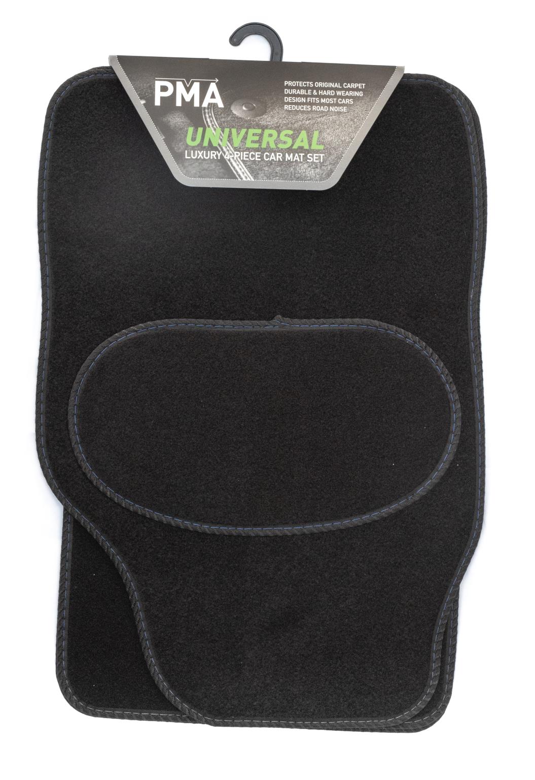 PMA PCM4512 UNIVERSAL VENICE CAR MAT SET - 4 PIECE WITH BLUE STITCHING