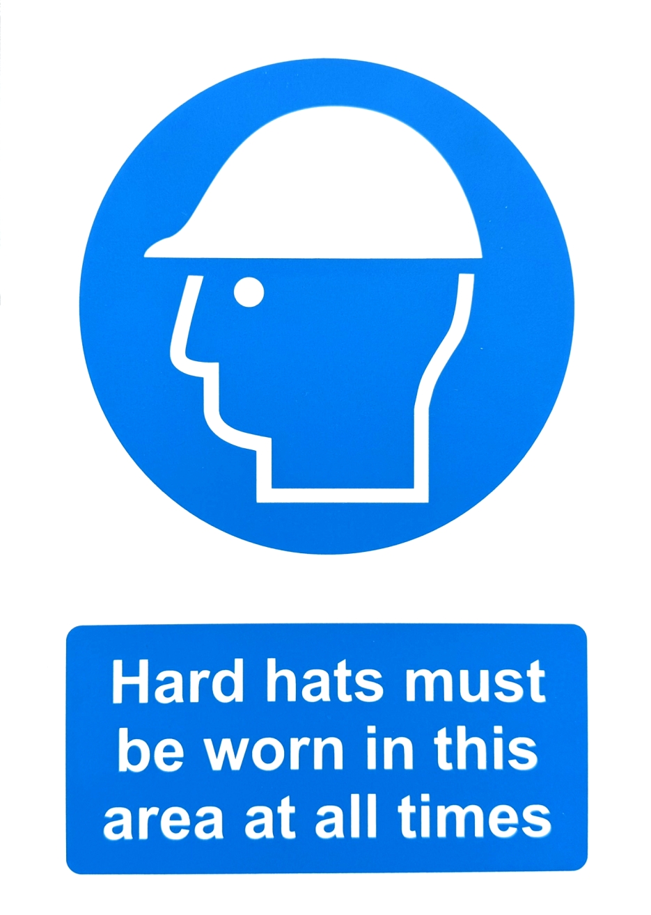HARD HAT SAFETY SIGN SS070R