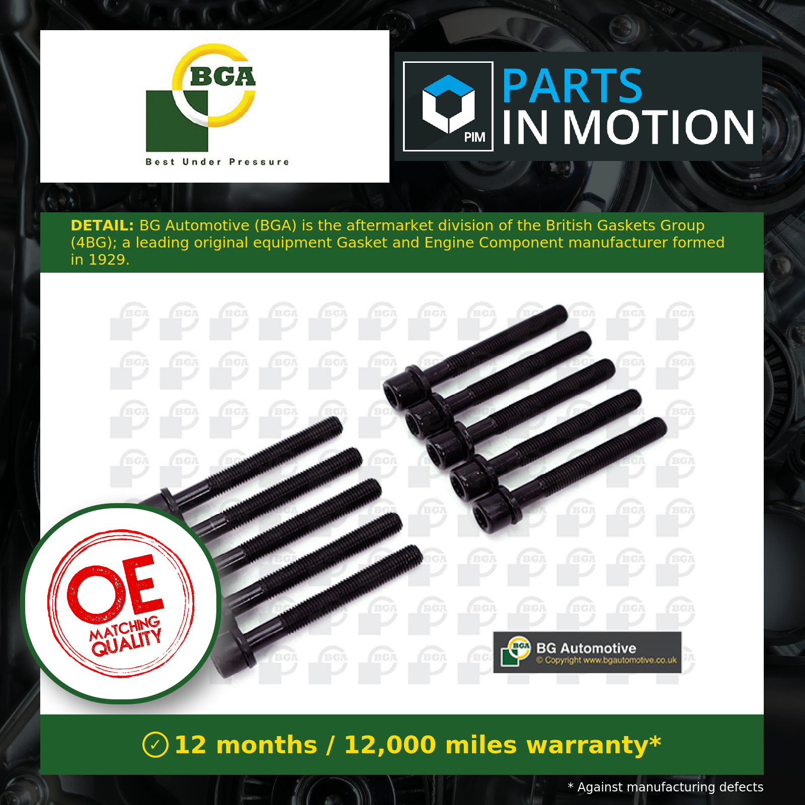 BGA Cylinder Head Bolts BK6396 [PM121800]