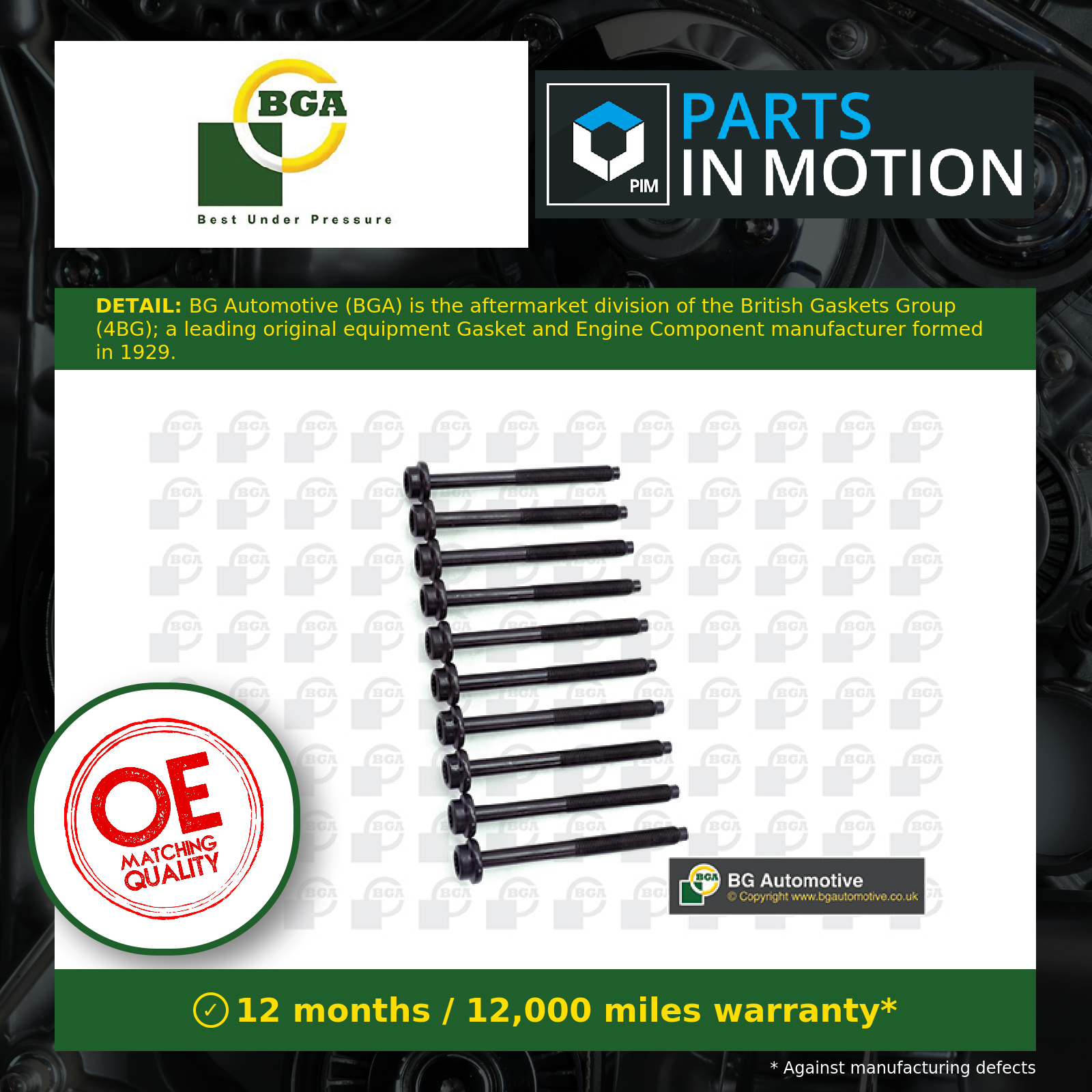 BGA Cylinder Head Bolts BK2394 [PM314895]