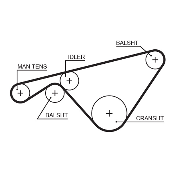 Gates 5463XS Balance Shaft Belt