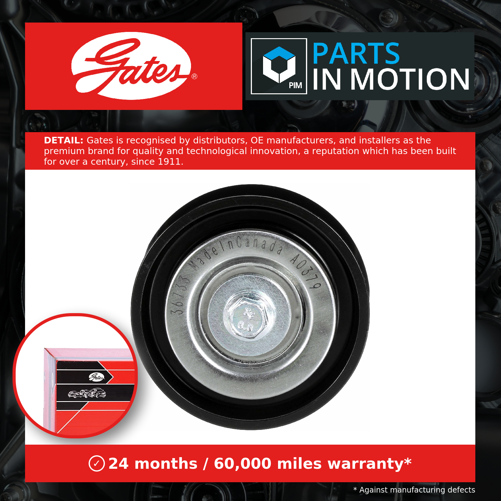 Aux Belt Idler Pulley fits FORD S-MAX 2.0 2015 on Guide Deflection Gates 5157379