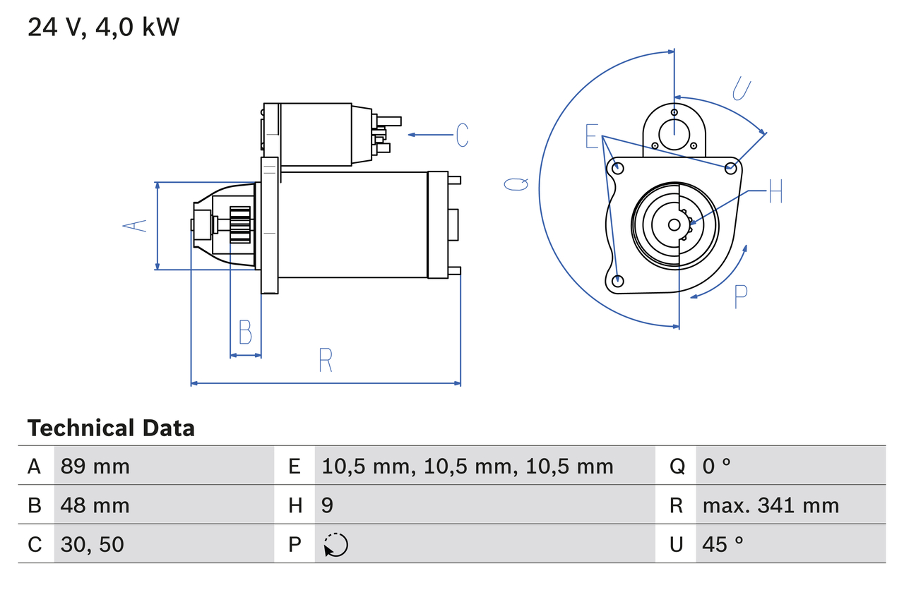 Bosch 0986011280 Starter Motor