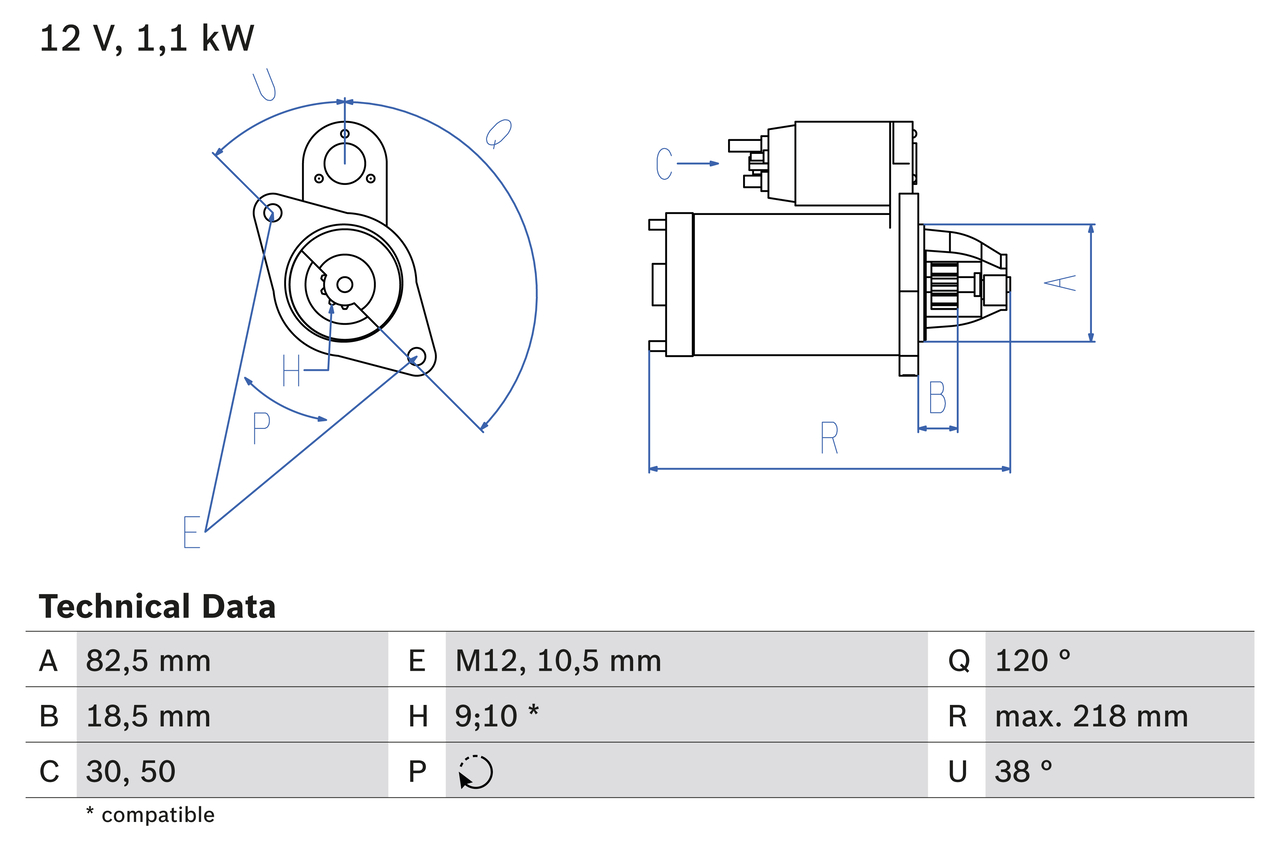 Bosch 0986016280 Starter Motor
