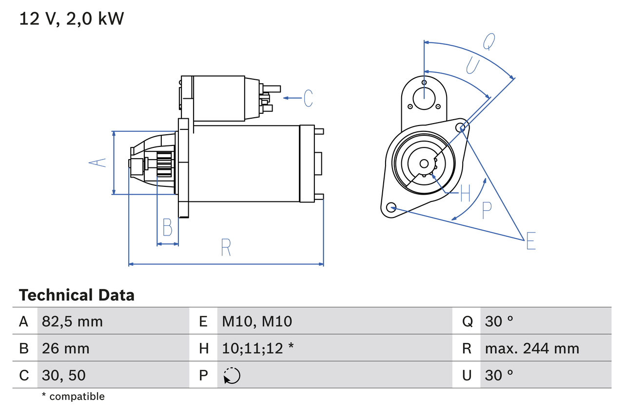 Bosch 0986017260 Starter Motor