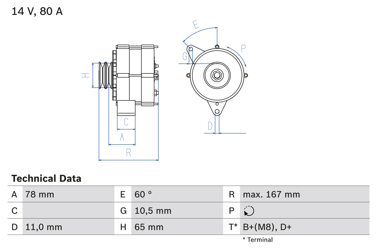 Bosch 0986034120 Alternator