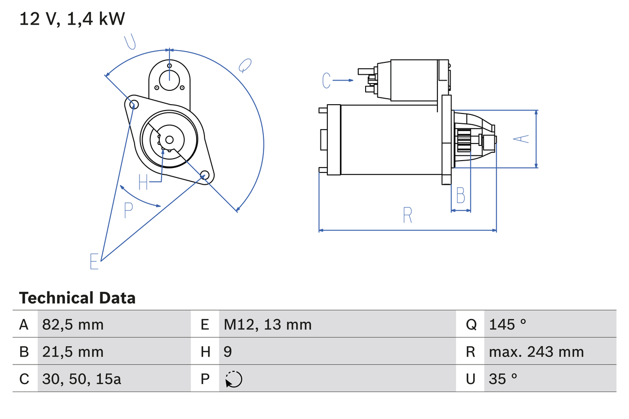 Bosch 0986018190 Starter Motor