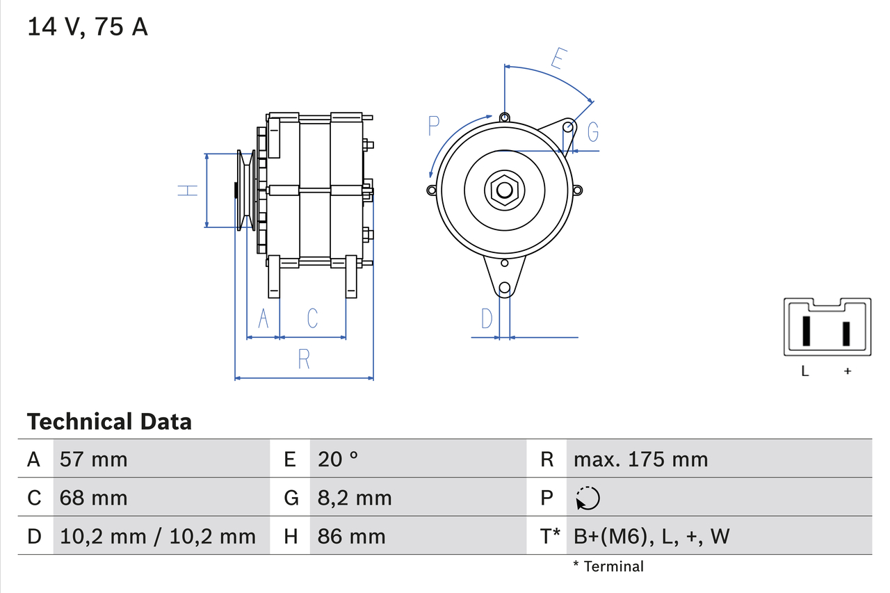 Bosch 0986034861 Alternator