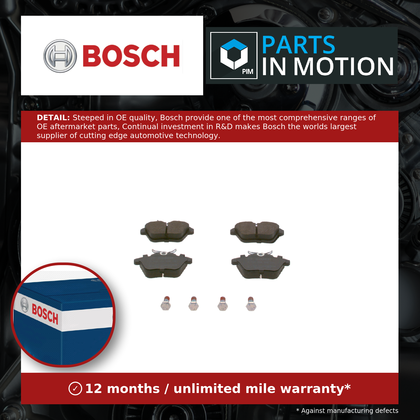 Bosch Brake Pads Set Rear 0986494020 [PM239335]