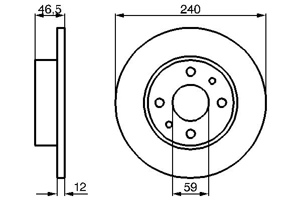 Bosch 0986478353 2x Brake Discs Pair Solid