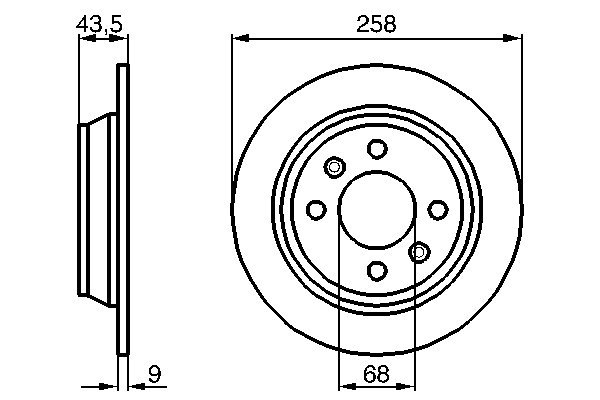 Bosch 0986478374 2x Brake Discs Pair Solid