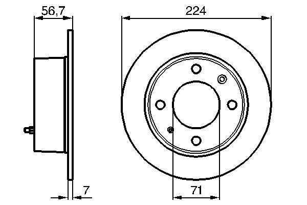 Bosch 0986478749 2x Brake Discs Pair Solid