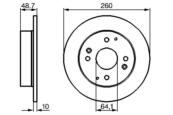 Bosch 0986478172 2x Brake Discs Pair Solid