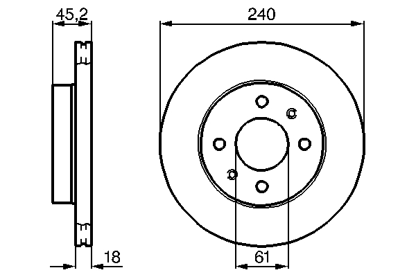 Bosch 0986478533 2x Brake Discs Pair Vented