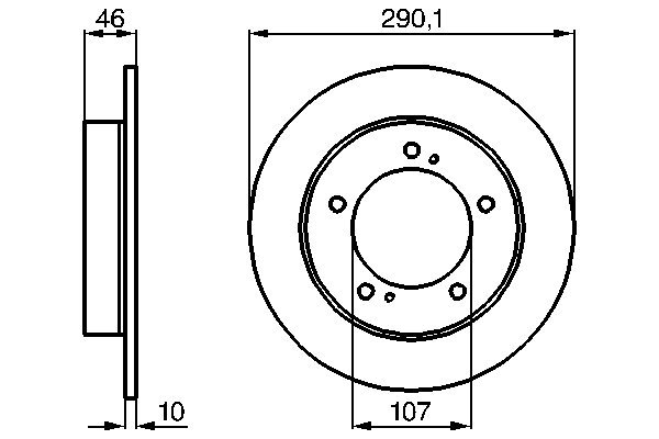 Bosch 0986478377 2x Brake Discs Pair Solid