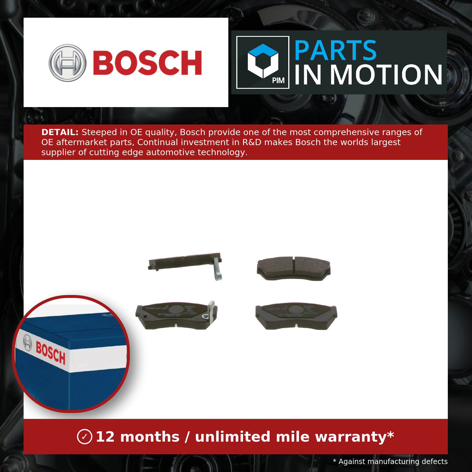 Bosch Brake Pads Set Front 0986493340 [PM241474]