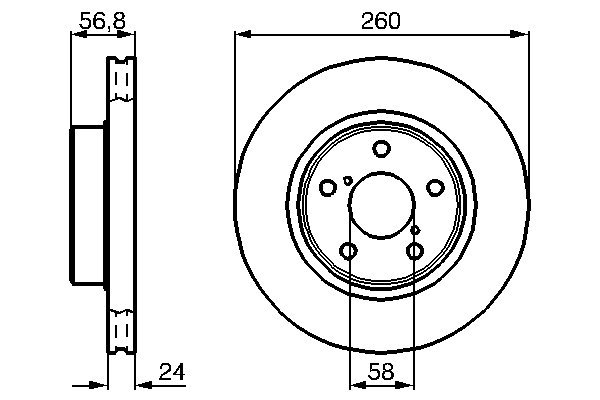 Bosch 0986478293 2x Brake Discs Pair Vented