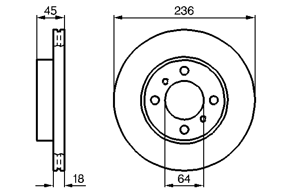 Bosch 0986478572 2x Brake Discs Pair Vented