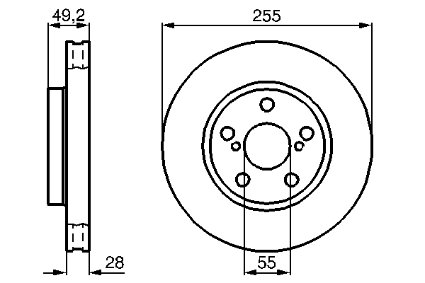 Bosch 0986478858 2x Brake Discs Pair Vented
