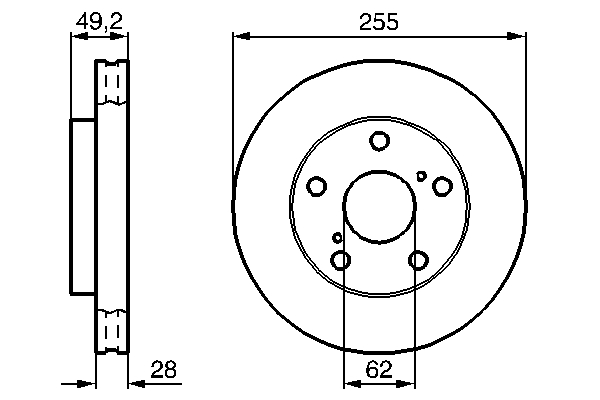 Bosch 0986478726 2x Brake Discs Pair Vented