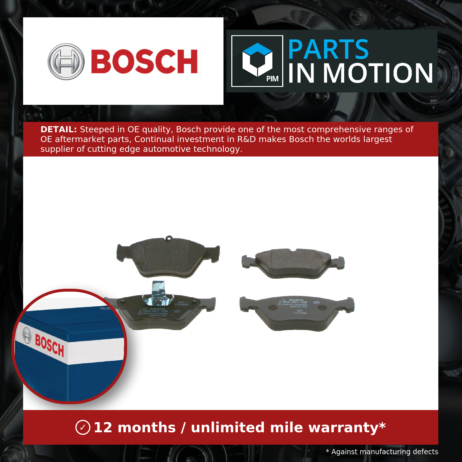 Bosch Brake Pads Set Front 0986461129 [PM241998]