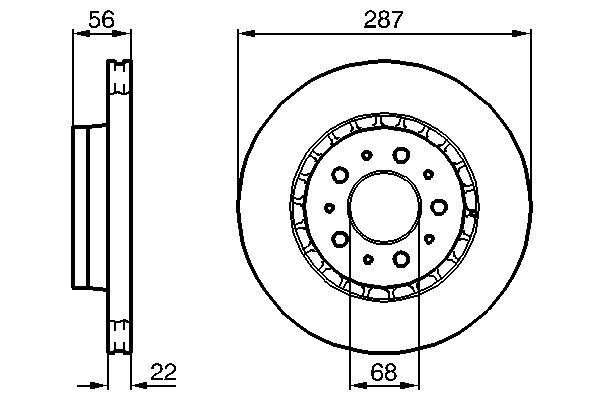 Bosch 0986478388 2x Brake Discs Pair Vented