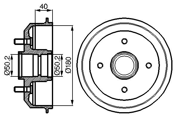 Bosch 0986477099 2x Brake Drums (Pair)