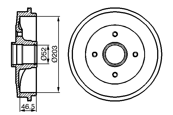 Bosch 0986477124 2x Brake Drums (Pair)