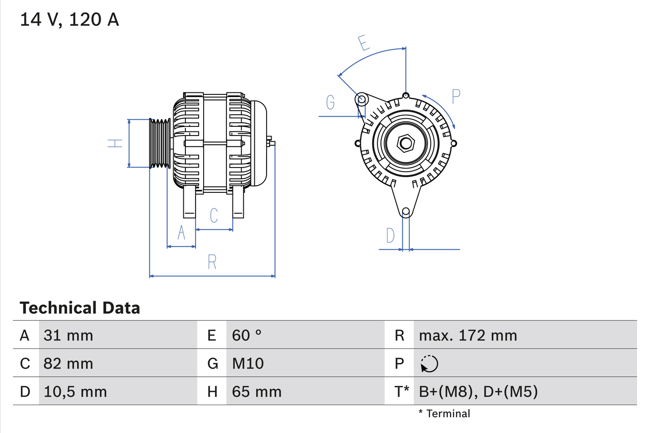 Bosch 0986038180 Alternator