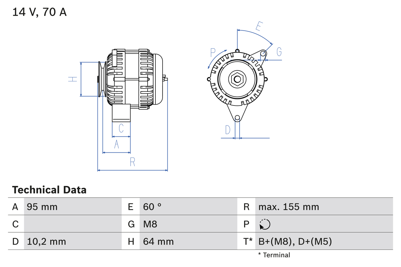 Bosch 0986038730 Alternator