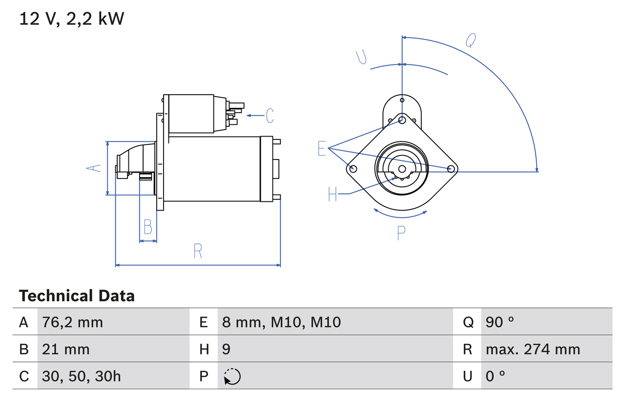Bosch 0986012620 Starter Motor