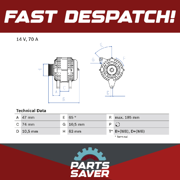 Bosch Alternator 0986039220 [PM259845]