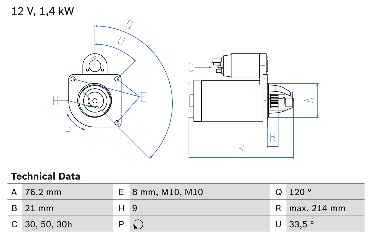 Bosch 0986017110 Starter Motor