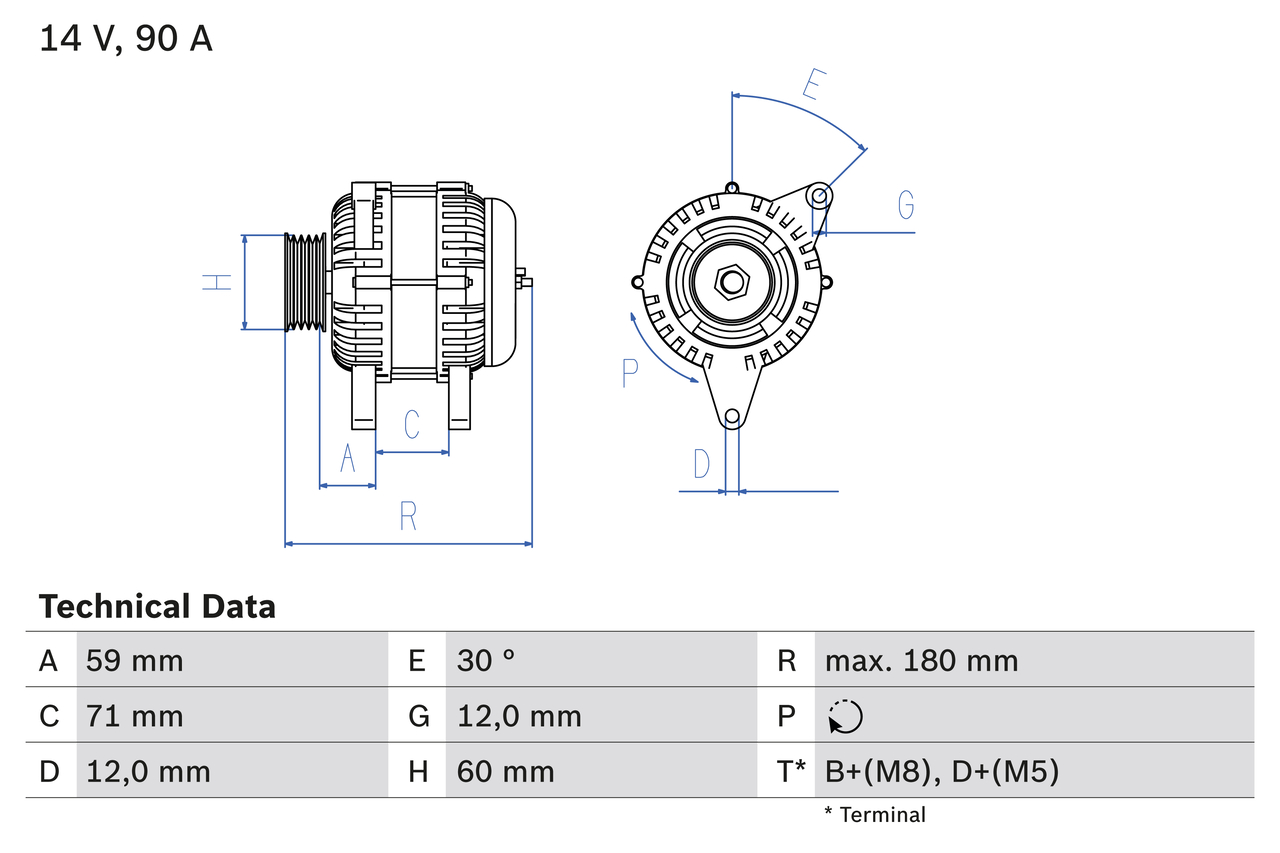 Bosch 0986042000 Alternator