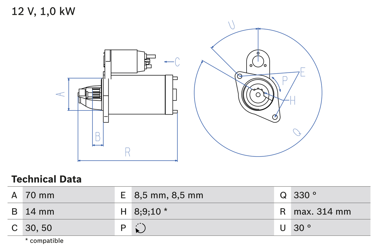 Bosch 0986018570 Starter Motor