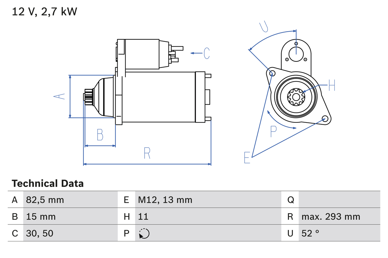 Bosch 0986018751 Starter Motor