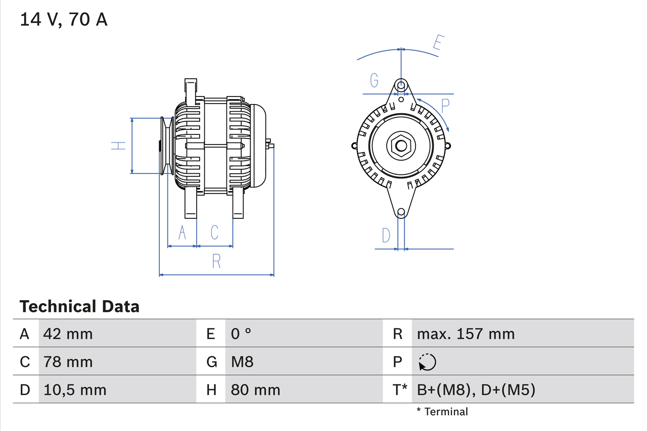 Bosch 0986040850 Alternator