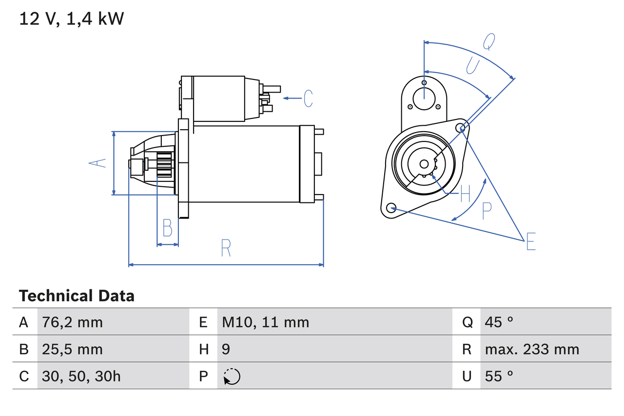 Bosch 0986018890 Starter Motor